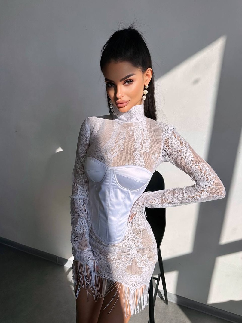 Комплект: мереживна сукня міні + корсет  Комплект: мереживна сукня міні + корсет  | PUSHKA SHOP