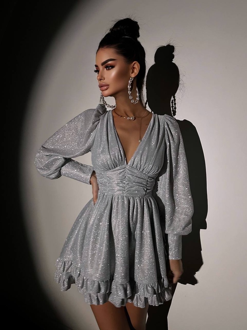 Сукня із пишною подвійною спідницею та драпіруванням  | PUSHKA SHOP