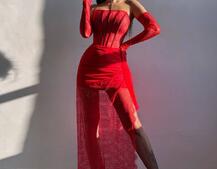 Мереживна сукня максі з рукавичками  | PUSHKA SHOP