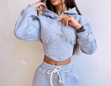 Комплект на флісі : худі з елементами корсету + штани  Комплект на флісі : худі з елементами корсету + штани  | PUSHKA SHOP