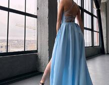 Сукня максі  зі шнурівкою на спинці Сукня максі  зі шнурівкою на спинці | PUSHKA SHOP