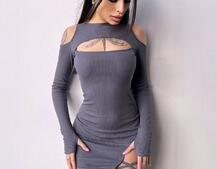 Трикотажне плаття по фігурі зі шнурівкою на ніжці Трикотажне плаття по фігурі зі шнурівкою на ніжці | PUSHKA SHOP