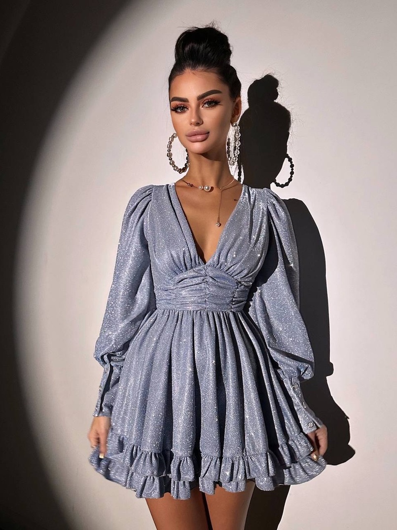 Сукня із пишною подвійною спідницею та драпіруванням  | PUSHKA SHOP