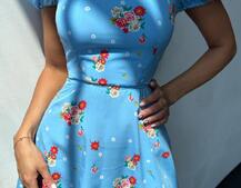 Сукня- міні у квітковий принт зі шнурівкою на спинці  Сукня- міні у квітковий принт зі шнурівкою на спинці  | PUSHKA SHOP