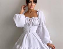 Сукня з воланами та шнурівкою  по спинці Сукня з воланами та шнурівкою  по спинці | PUSHKA SHOP