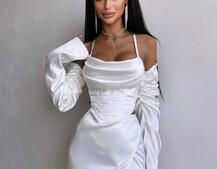 Комплект: корсет з рукавами    + спідниця міні з драпіруванням   Комплект: корсет з рукавами    + спідниця міні з драпіруванням   | PUSHKA SHOP