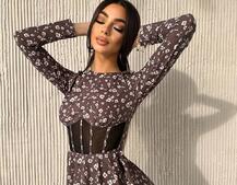 Приталена сукня з корсетною вставкою та спідницею-сонцем Приталена сукня з корсетною вставкою та спідницею-сонцем | PUSHKA SHOP