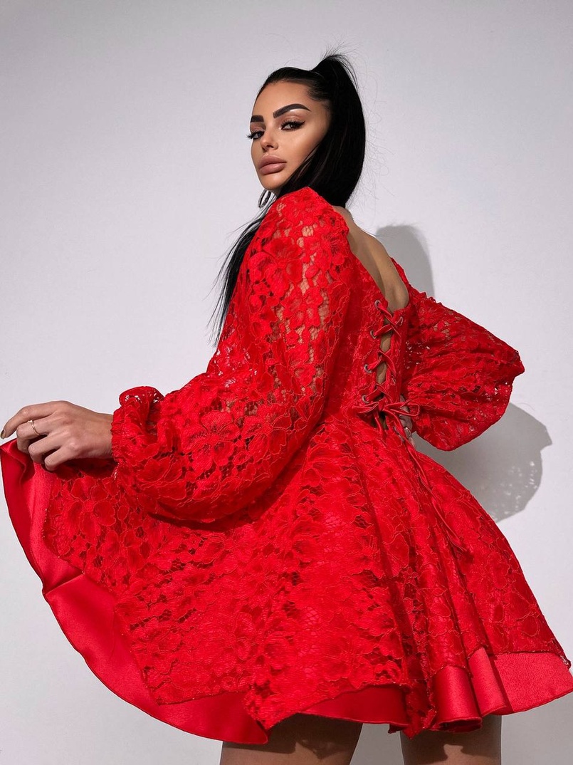 Мереживна сукня з корсетним верхом та пишною подвійною спідницею  Мереживна сукня з корсетним верхом та пишною подвійною спідницею  | PUSHKA SHOP