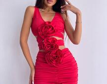 Комплект: топ та спідниця з трояндами    Комплект: топ та спідниця з трояндами    | PUSHKA SHOP