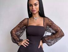 Комплект: блуза з баской + мереживна спідниця-шорти  | PUSHKA SHOP
