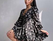 Сукня міні з пишною спідницею та драпіруванням на талії Сукня міні з пишною спідницею та драпіруванням на талії | PUSHKA SHOP