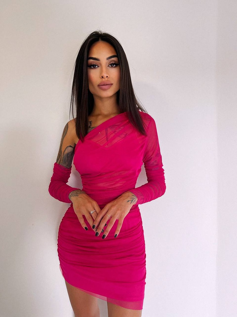 Міні сукня з драпіруванням   Міні сукня з драпіруванням   | PUSHKA SHOP