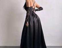 Атласний комплект: корсет + спідниця максі Атласний комплект: корсет + спідниця максі | PUSHKA SHOP