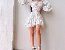 Сукня в горошок на ґудзиках з воланами  Сукня в горошок на ґудзиках з воланами  | PUSHKA SHOP