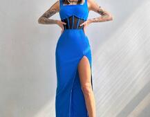 Сукня-міді  з елементами корсету   Сукня-міді  з елементами корсету   | PUSHKA SHOP