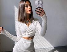 Оксамитовий комплект, декорований бахромою зі страз Оксамитовий комплект, декорований бахромою зі страз | PUSHKA SHOP