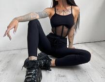 Трикотажный комплект: корсетный топ на косточках + леггинсы Трикотажный комплект: корсетный топ на косточках + леггинсы | PUSHKA SHOP