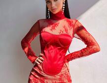 Комплект: мереживна сукня міні + корсет Комплект: мереживна сукня міні + корсет | PUSHKA SHOP