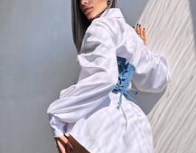 Приталена сорочка + корсет декорований камінцями  Ручна робота Приталена сорочка + корсет декорований камінцями  Ручна робота | PUSHKA SHOP