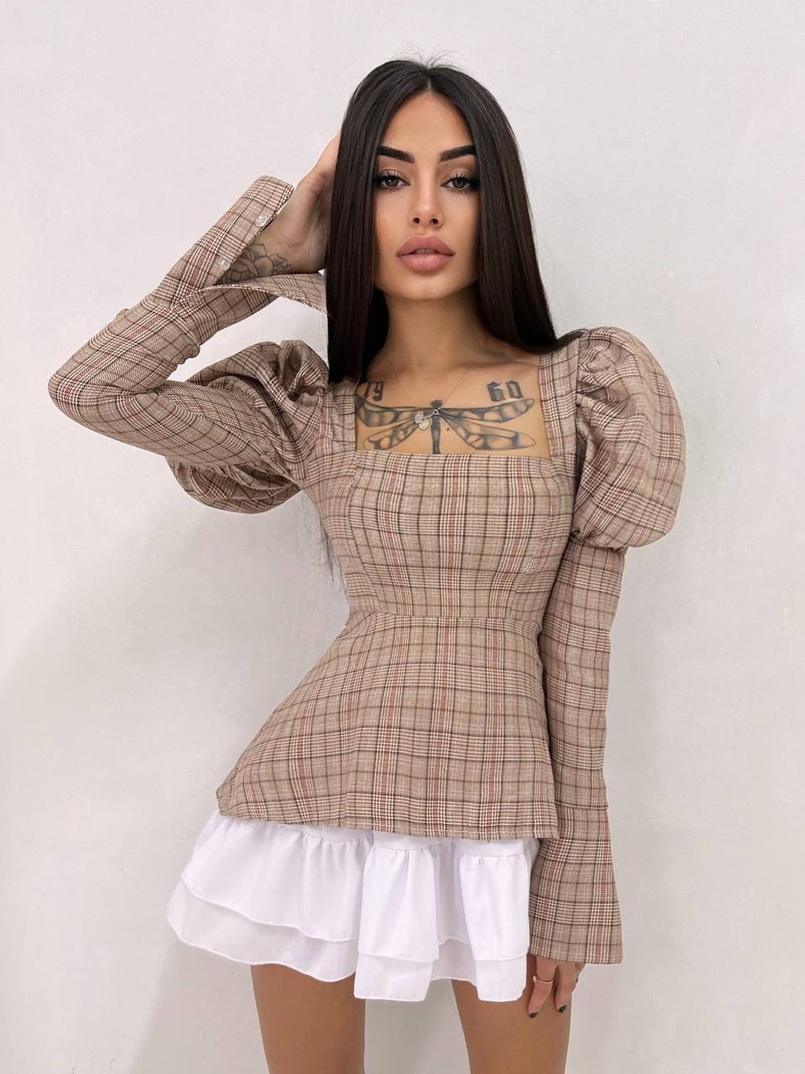 Сукня з об'ємними рукавами + спідниця з воланами Сукня з об'ємними рукавами + спідниця з воланами | PUSHKA SHOP