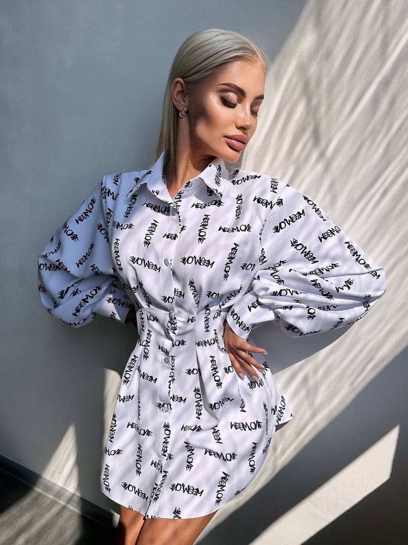 Приталена сорочка з принтом Приталена сорочка з принтом | PUSHKA SHOP