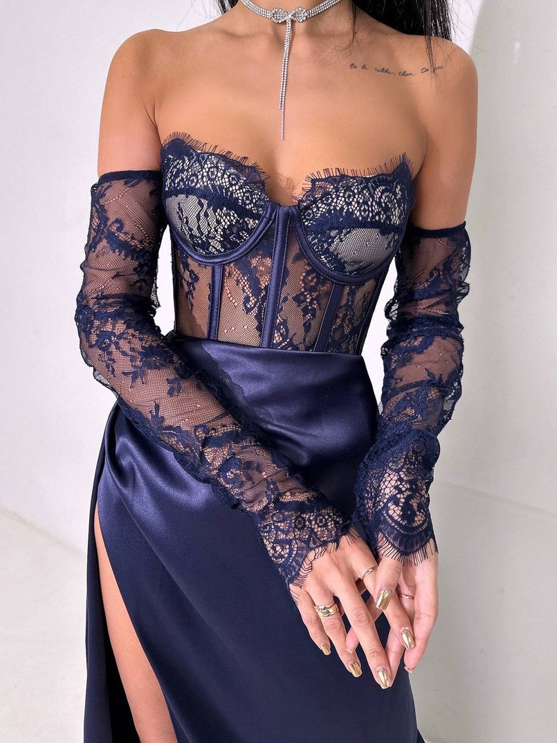 Комплект: мереживний корсет  +  спідниця максі   Комплект: мереживний корсет  +  спідниця максі   | PUSHKA SHOP