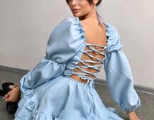 Сукня з воланами та шнурівкою  по спинці Сукня з воланами та шнурівкою  по спинці | PUSHKA SHOP