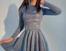 Блискуча сукня міні з відкритою спиною  Блискуча сукня міні з відкритою спиною  | PUSHKA SHOP