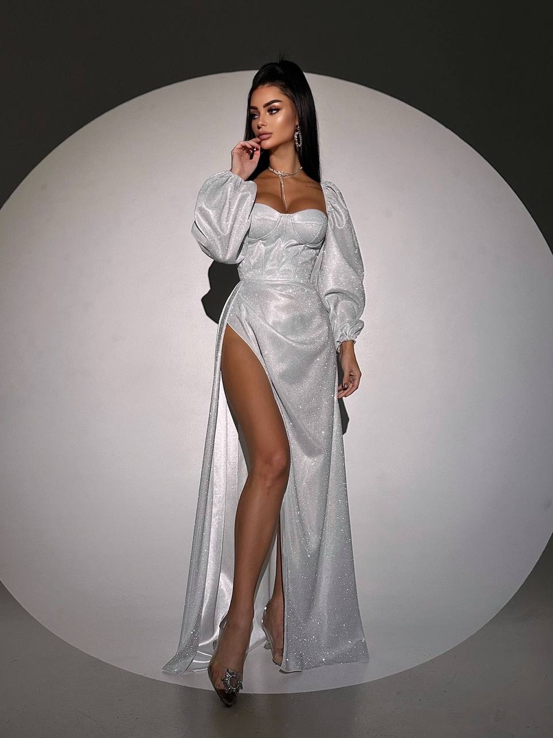 Сяючий комплект: корсет  + спідниця  максі з драпіруванням | PUSHKA SHOP