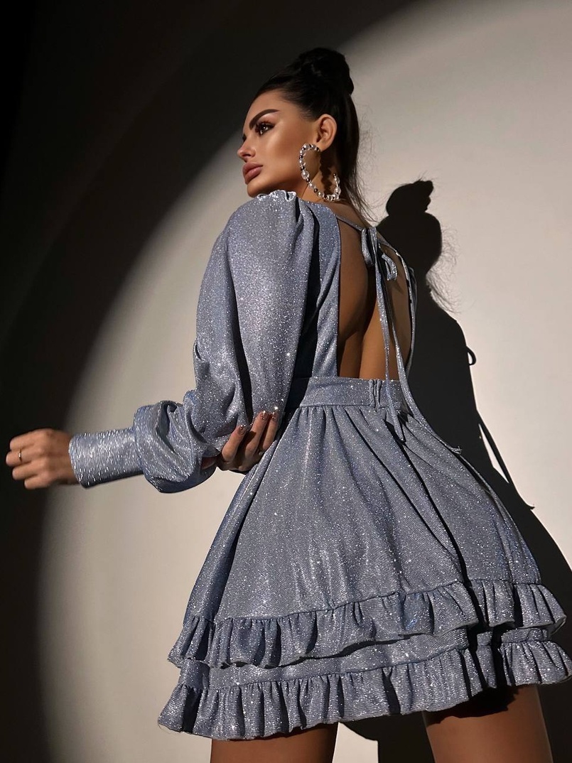 Сукня із пишною подвійною спідницею та драпіруванням  | PUSHKA SHOP