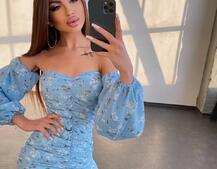 Сукня з квітковим принтом та драпіруванням   Сукня з квітковим принтом та драпіруванням   | PUSHKA SHOP