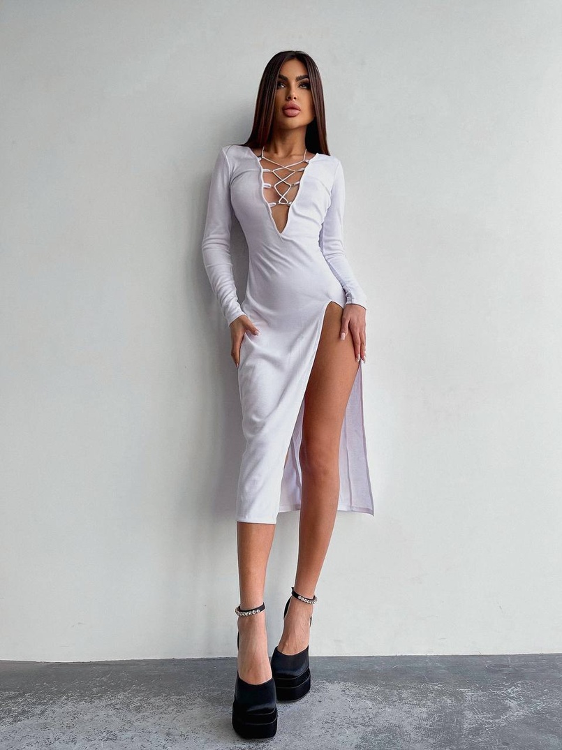 Сукня міді зі шнурівкою  Сукня міді зі шнурівкою  | PUSHKA SHOP