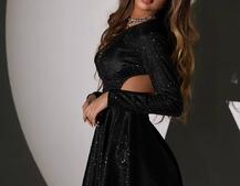 Блискуча сукня з відкритою  спинкою Блискуча сукня з відкритою  спинкою | PUSHKA SHOP