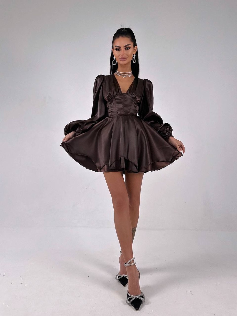 Атласна корсетна сукня  з пишною подвійною спідницею  Атласна корсетна сукня  з пишною подвійною спідницею  | PUSHKA SHOP