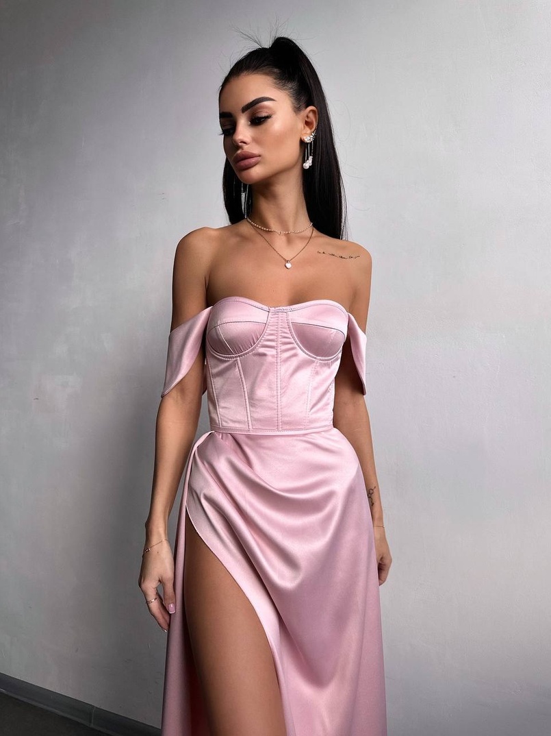 Атласний комплект: корсет бюстʼє + спідниця максі  | PUSHKA SHOP