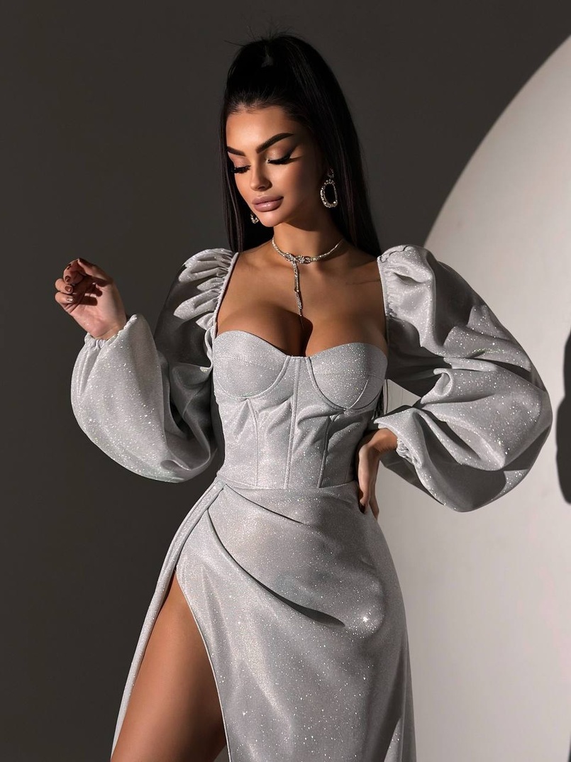 Сяючий комплект: корсет  + спідниця  максі з драпіруванням | PUSHKA SHOP