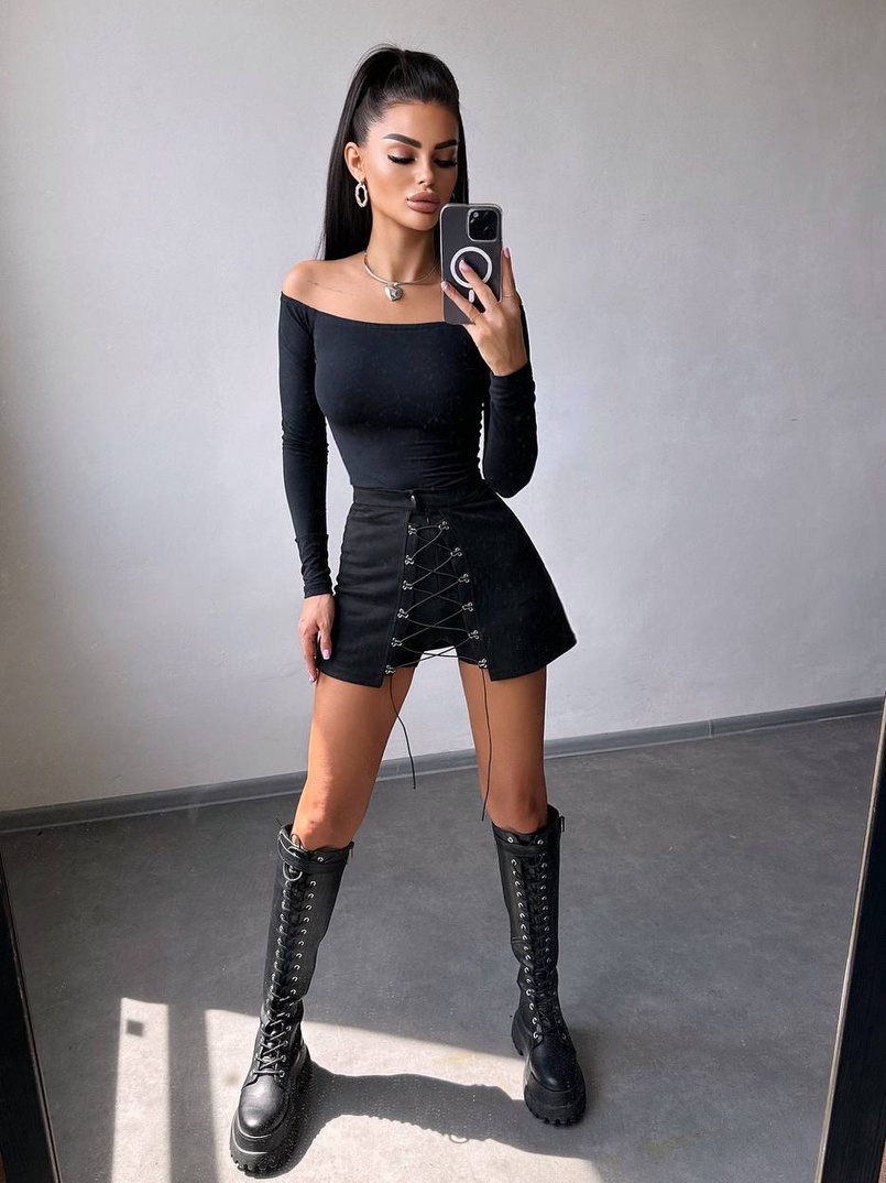 Комплект: топ + спідниця-шорти з гачками  Комплект: топ + спідниця-шорти з гачками  | PUSHKA SHOP