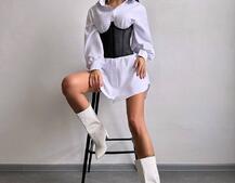 Приталена сорочка + корсет  Приталена сорочка + корсет  | PUSHKA SHOP