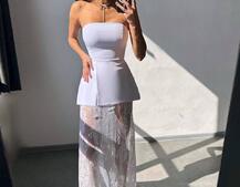 Комплект: піджак + блуза з баской + мереживна спідниця-шорти  Комплект: піджак + блуза з баской + мереживна спідниця-шорти  | PUSHKA SHOP