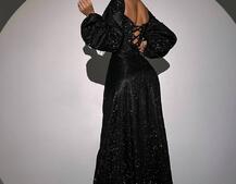 Сяючий комплект: корсет + спідниця  максі з драпіруванням Сяючий комплект: корсет + спідниця  максі з драпіруванням | PUSHKA SHOP