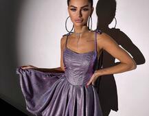 Блискуча корсетна сукня з пишною подвійною спідницею | PUSHKA SHOP