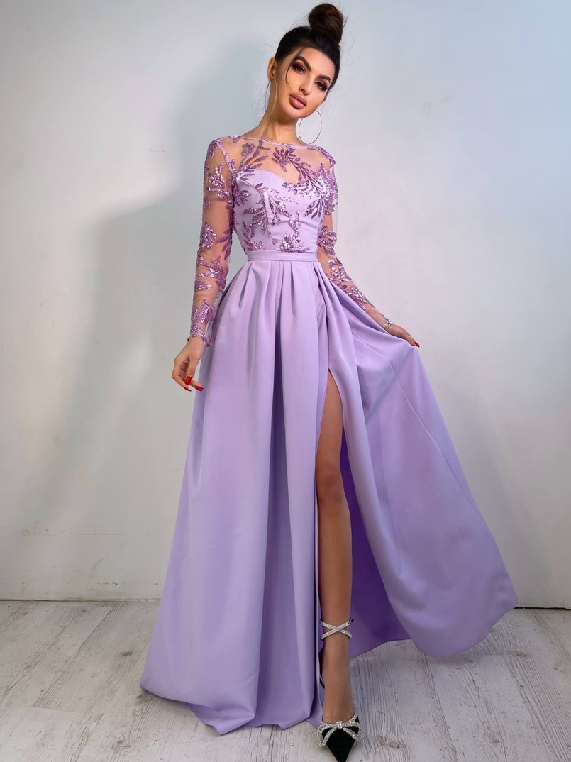 Сукня максі з паєтками та розрізом на спідниці Сукня максі з паєтками та розрізом на спідниці | PUSHKA SHOP