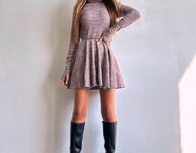 Трикотажна сукня міні із спідницею сонцем     Трикотажна сукня міні із спідницею сонцем     | PUSHKA SHOP