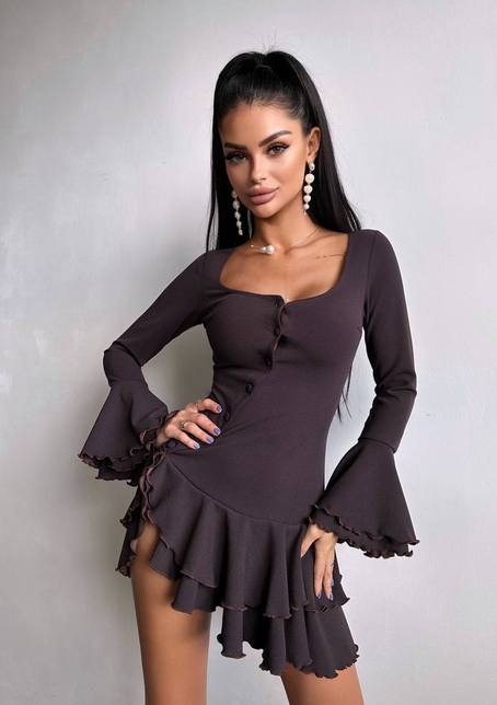 Сукня з з воланами на ґудзиках  Сукня з з воланами на ґудзиках  | PUSHKA SHOP