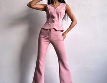 Костюм: піджак на підкладці, штани кльош+ жилет  Костюм: піджак на підкладці, штани кльош+ жилет  | PUSHKA SHOP