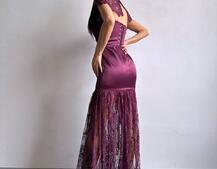 Елегантна сукня максі з мереживом | PUSHKA SHOP