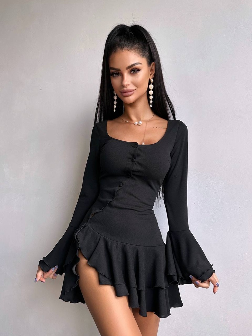 Сукня з з воланами на ґудзиках  Сукня з з воланами на ґудзиках  | PUSHKA SHOP