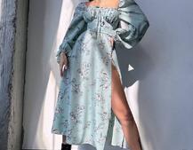 Сукня міді з квітковим принтом  | PUSHKA SHOP