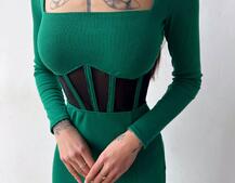 Сукня-міді  з елементами корсету   Сукня-міді  з елементами корсету   | PUSHKA SHOP