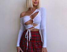 Комплект: топ + спідниця в клітинку   Комплект: топ + спідниця в клітинку   | PUSHKA SHOP